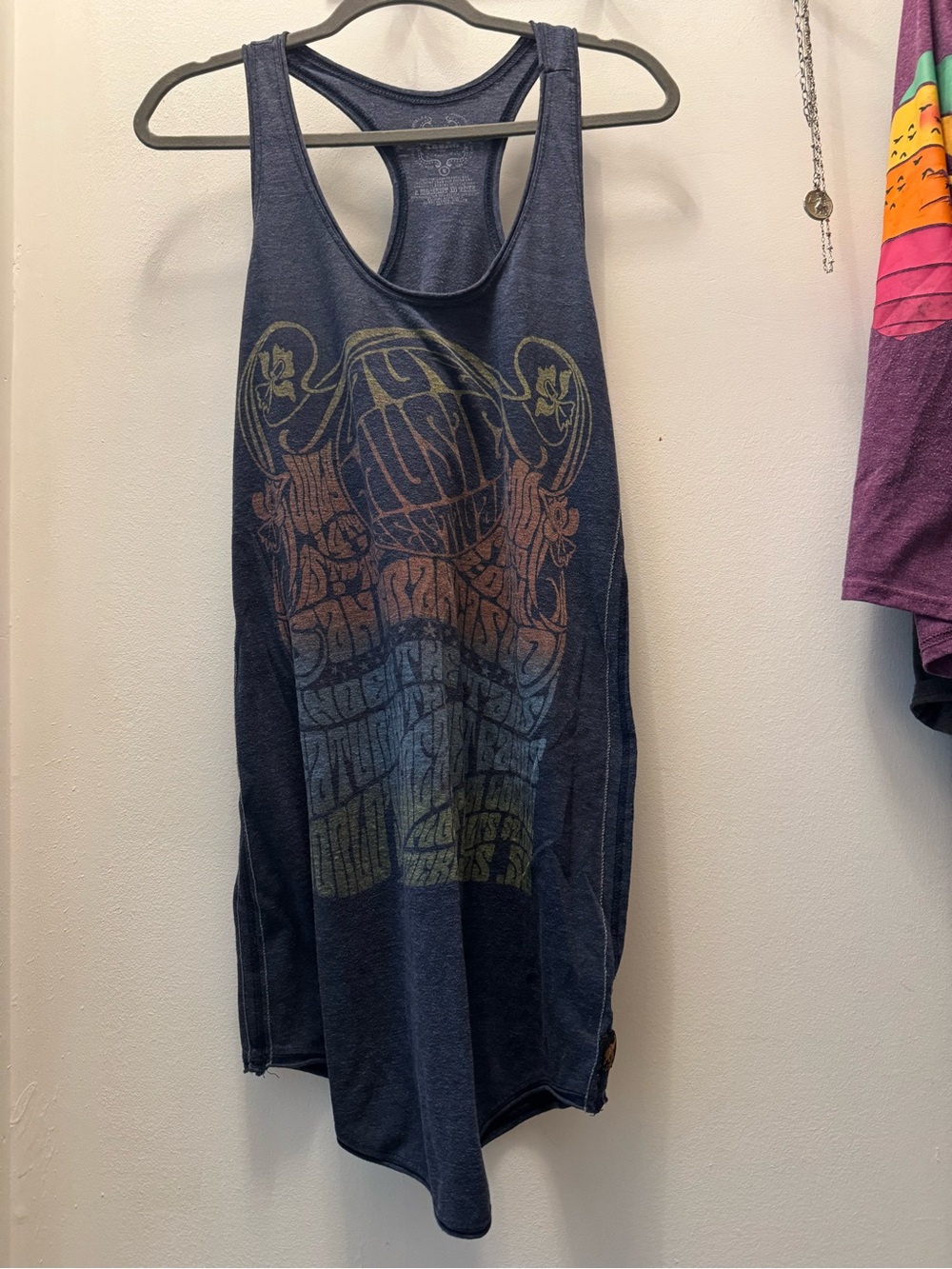 Trunk Ltd Navy Graphic Racerback Dress with Multicolor Print
